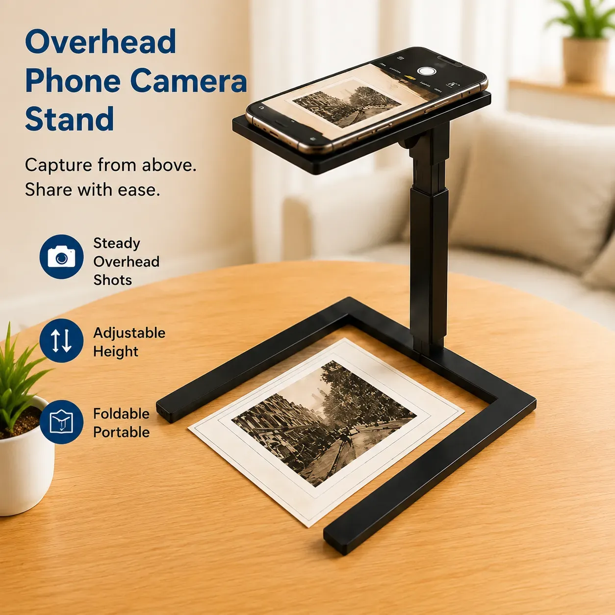 Overhead Phone Camera Stand